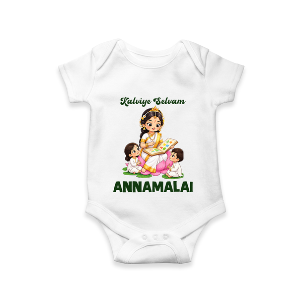 Kaliyuga Selvam Blessings Romper - WHITE - New Born (Chest 14")