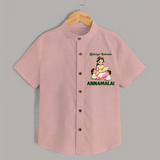 Kaliyuga Selvam Blessings  Shirt - PEACH - 0 - 6 Months Old (Chest 23")