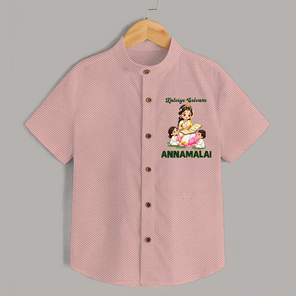 Kaliyuga Selvam Blessings  Shirt - PEACH - 0 - 6 Months Old (Chest 23")