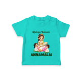 Kaliyuga Selvam Blessings T Shirt - TEAL - 0-5 Months Old (Chest 17")