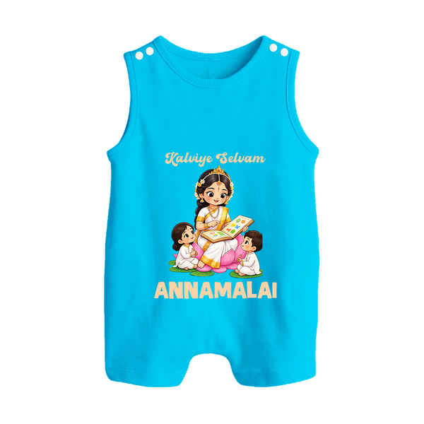 Kaliyuga Selvam Blessings Button Romper - SKY BLUE - New Born (Chest 18")