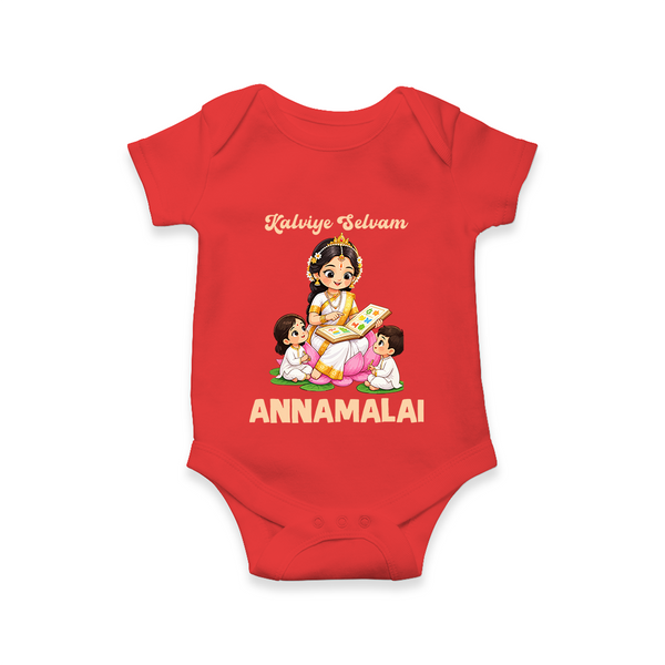 Kaliyuga Selvam Blessings Romper - RED - New Born (Chest 14")