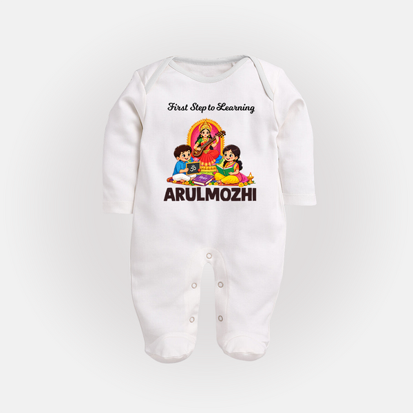 First Step to Learning Full Body Suit - WHITE - New Born (Chest 7.5")
