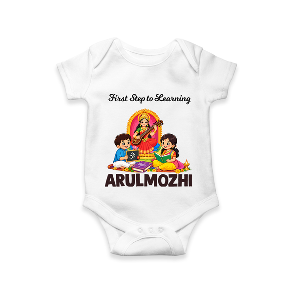 First Step to Learning Romper - WHITE - New Born (Chest 14")