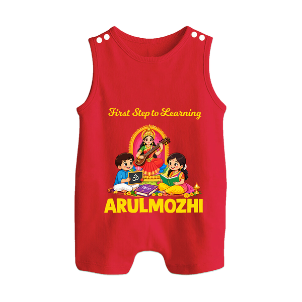First Step to Learning Button Romper - RED - New Born (Chest 18")