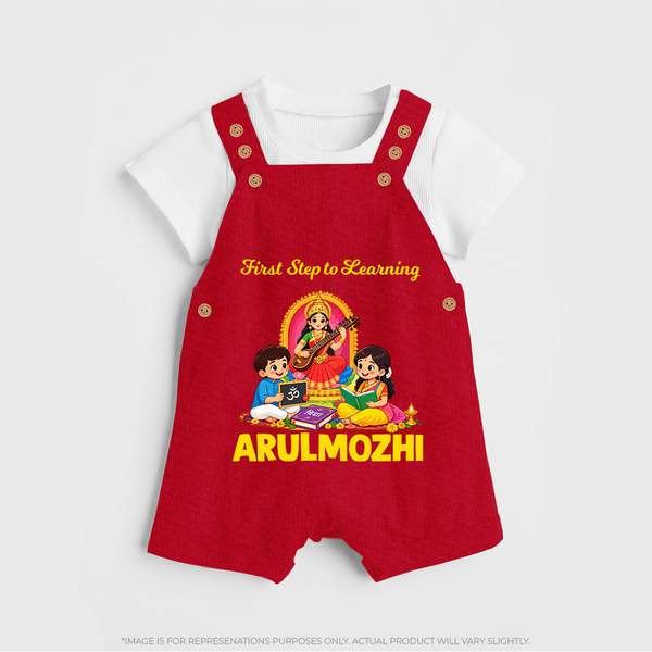 First Step to Learning Dungaree - RED - 0 - 5 Months Old (Chest 18")