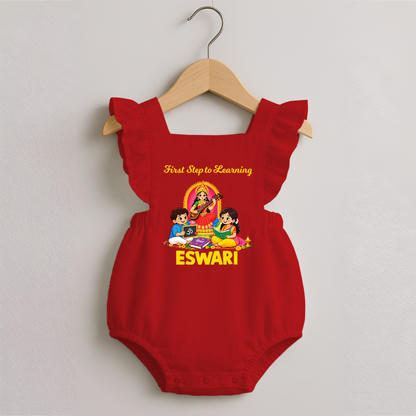 First Step to Learning Romper Frock - RED - 0 - 3 Months Old (Chest 19")
