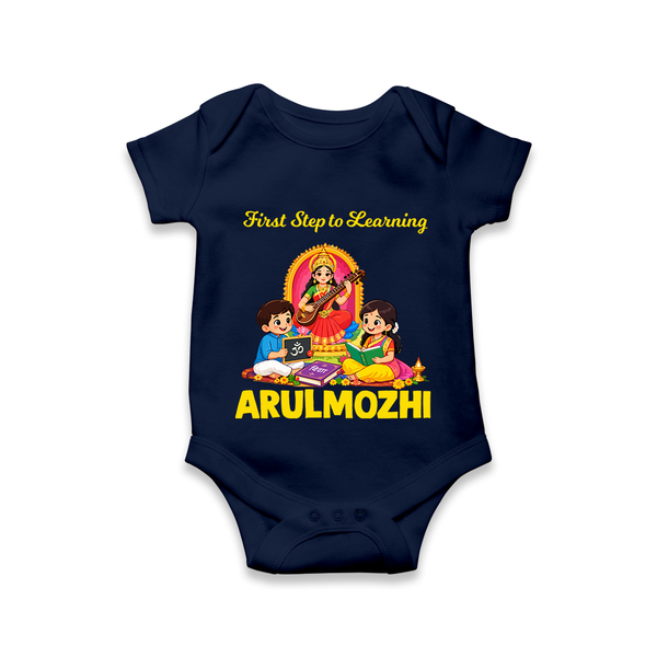 First Step to Learning Romper - NAVY BLUE - New Born (Chest 14")