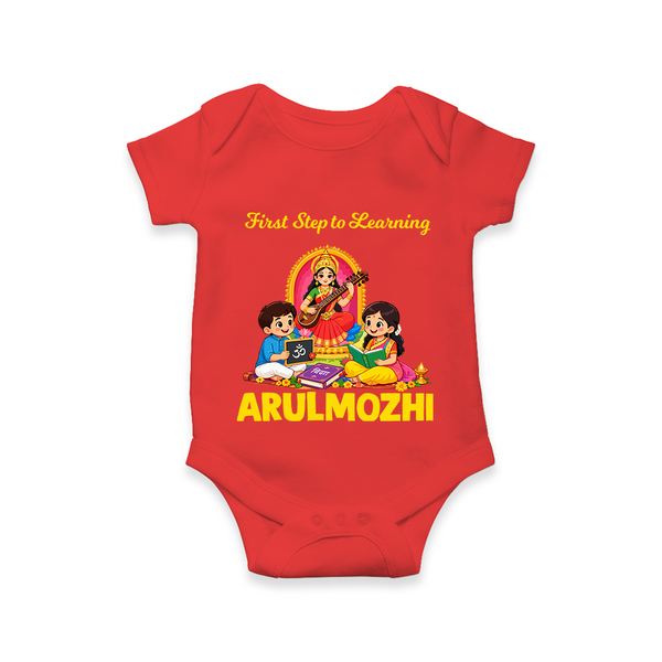 First Step to Learning Romper - RED - New Born (Chest 14")