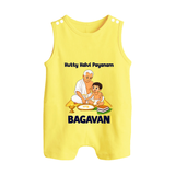 Kutty Kalvi Payanam Button Romper - PASTEL YELLOW - New Born (Chest 18")