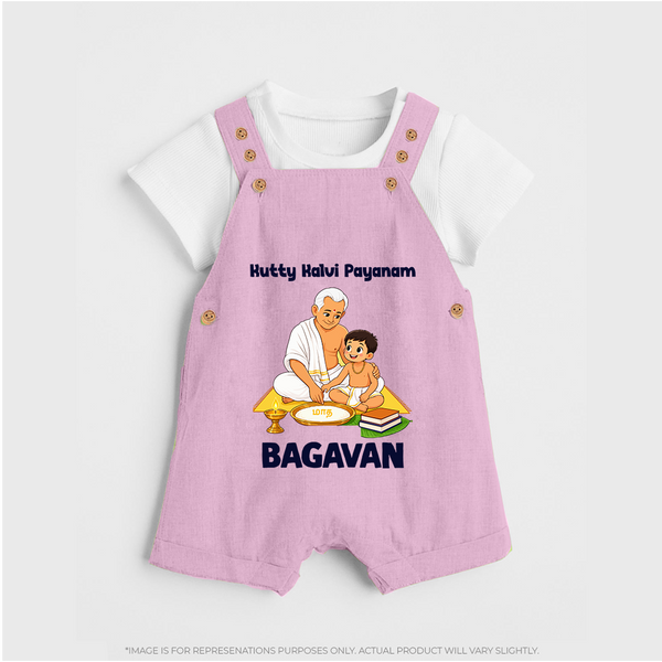 Kutty Kalvi Payanam Dungaree - BABY PINK - 0 - 5 Months Old (Chest 18")