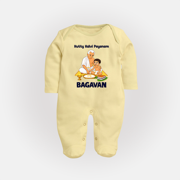 Kutty Kalvi Payanam Full Body Suit - PASTEL YELLOW - New Born (Chest 7.5")