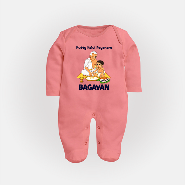 Kutty Kalvi Payanam Full Body Suit - PEACH - New Born (Chest 7.5")