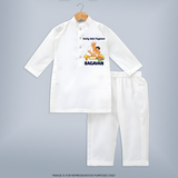 Kutty Kalvi Payanam Kurta - WHITE - 3 - 6 Months Old (Chest 24", Kurta Length 14'', Waist 19", Pant Length 14")
