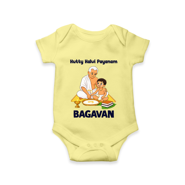 Kutty Kalvi Payanam Romper - PASTEL YELLOW - New Born (Chest 14")