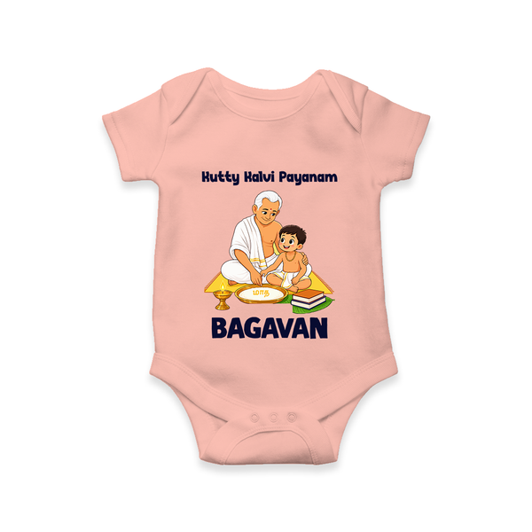 Kutty Kalvi Payanam Romper - PEACH - New Born (Chest 14")