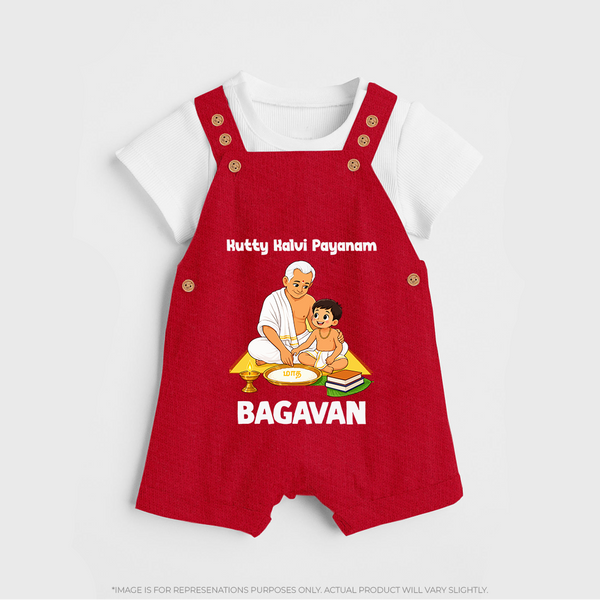 Kutty Kalvi Payanam Dungaree - RED - 0 - 5 Months Old (Chest 18")