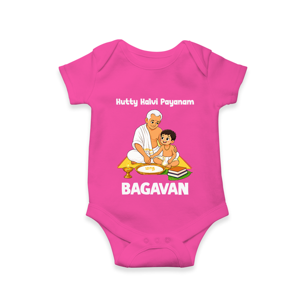 Kutty Kalvi Payanam Romper - HOT PINK - New Born (Chest 14")