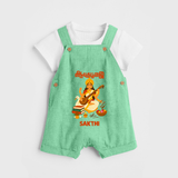 Ayudha Puja Goddess Saraswati Blessings Dungaree - GREEN - 0 - 5 Months Old (Chest 18")