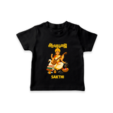  Ayudha Puja Goddess Saraswati Blessings T Shirt - BLACK - 0-5 Months Old (Chest 17")