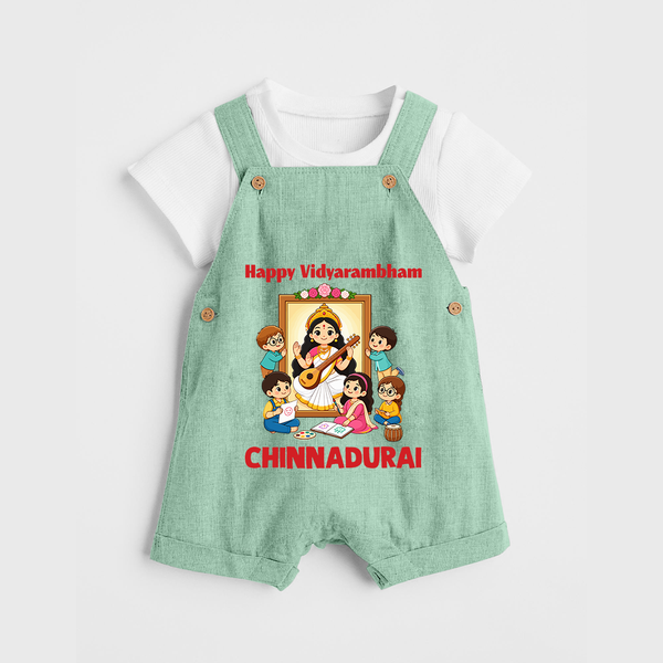  Happy Vidyarambham Celebration Dungaree - MINT GREEN - 0 - 5 Months Old (Chest 18")
