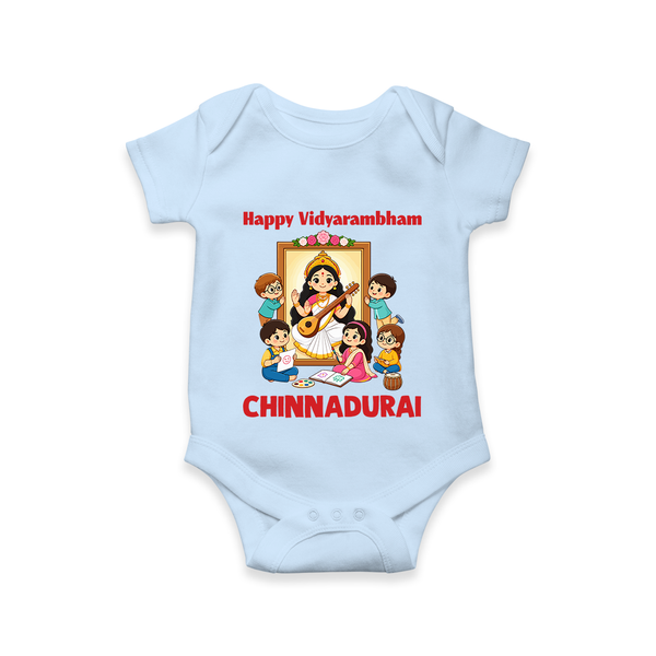  Happy Vidyarambham Celebration Romper - BABY BLUE - New Born (Chest 14")