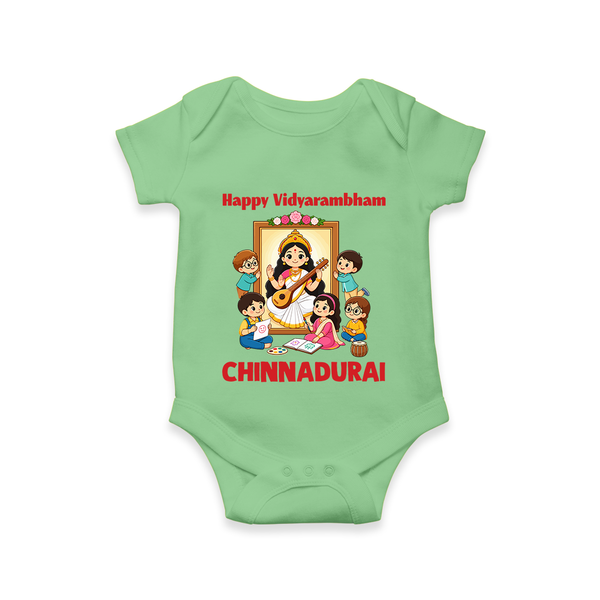  Happy Vidyarambham Celebration Romper - GREEN - New Born (Chest 14")