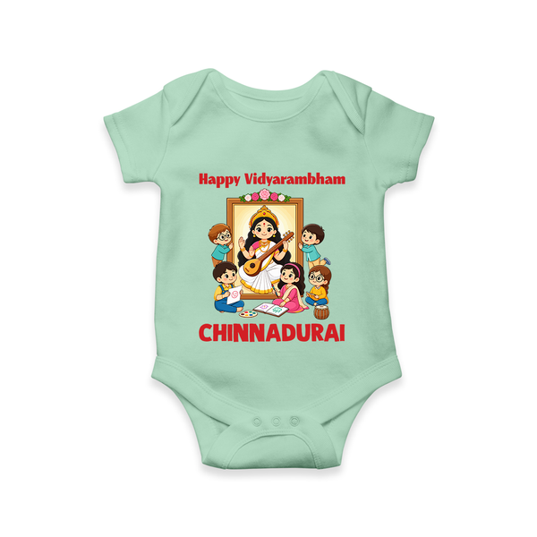  Happy Vidyarambham Celebration Romper - MINT GREEN - New Born (Chest 14")