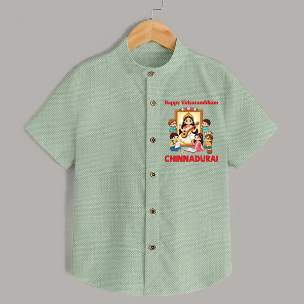 Happy Vidyarambham Celebration  Shirt - MINT GREEN - 0 - 6 Months Old (Chest 23")