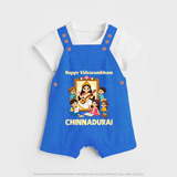  Happy Vidyarambham Celebration Dungaree - COBALT BLUE - 0 - 5 Months Old (Chest 18")