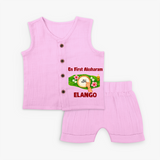  En First Aksharam Jabla Set - BABY PINK - 0 - 3 Months Old (Chest 9.8")