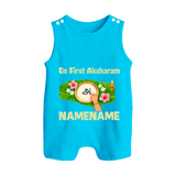  En First Aksharam Button Romper - SKY BLUE - New Born (Chest 18")