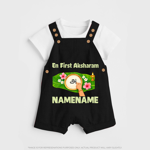  En First Aksharam Dungaree - BLACK - 0 - 5 Months Old (Chest 18")