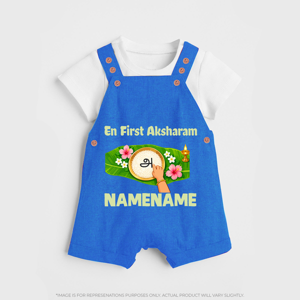  En First Aksharam Dungaree - COBALT BLUE - 0 - 5 Months Old (Chest 18")