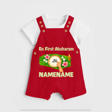  En First Aksharam Dungaree - RED - 0 - 5 Months Old (Chest 18")