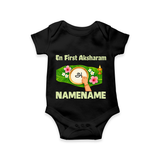  En First Aksharam Romper - BLACK - New Born (Chest 14")