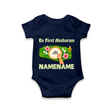  En First Aksharam Romper - NAVY BLUE - New Born (Chest 14")