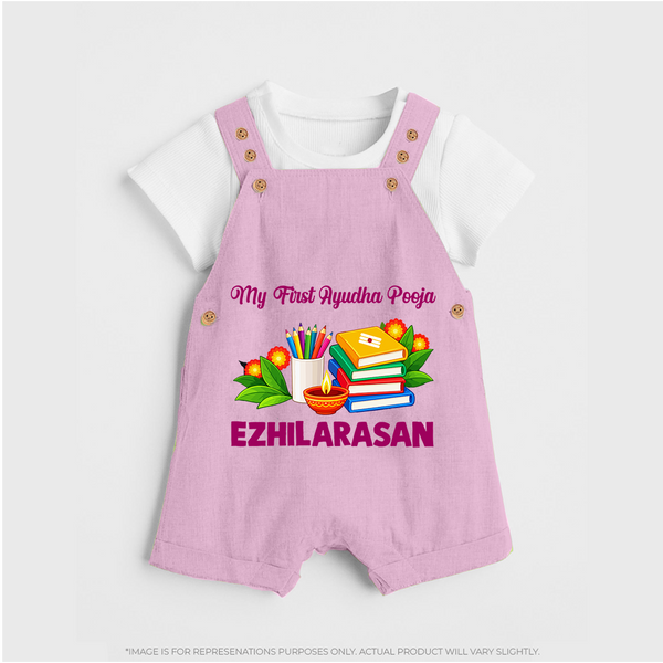  My First Ayudha Puja Books & Learning Dungaree - BABY PINK - 0 - 5 Months Old (Chest 18")