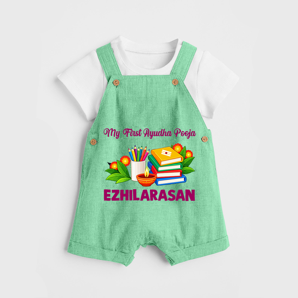  My First Ayudha Puja Books & Learning Dungaree - GREEN - 0 - 5 Months Old (Chest 18")