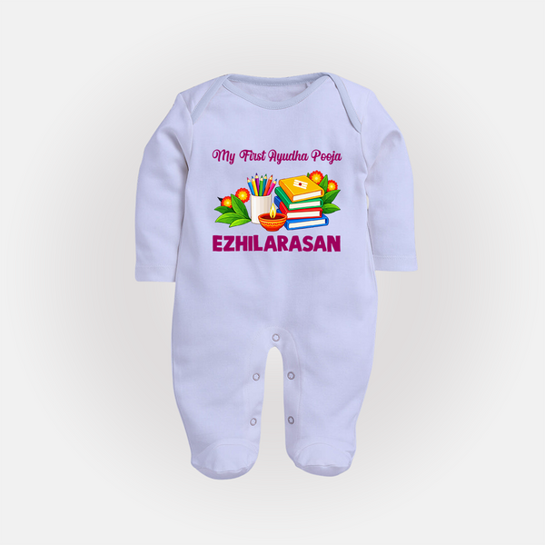  My First Ayudha Puja Books & Learning Full Body Suit - BABY BLUE - New Born (Chest 7.5")