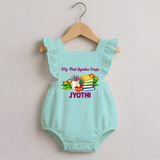  My First Ayudha Puja Books & Learning Romper Frock - MINT GREEN - 0 - 3 Months Old (Chest 19")