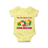  My First Ayudha Puja Books & Learning Romper - PASTEL YELLOW - New Born (Chest 14")