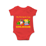  My First Ayudha Puja Books & Learning Romper - RED - New Born (Chest 14")