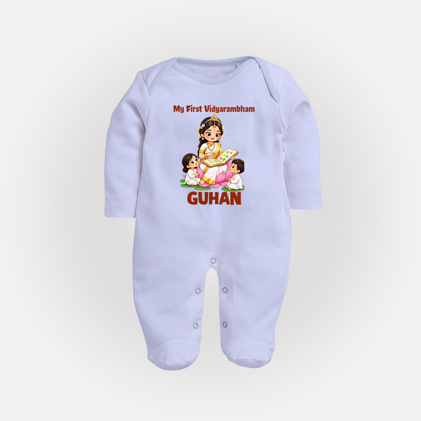 My First Vidyarambham Blessings Full Body Suit - BABY BLUE - New Born (Chest 7.5")