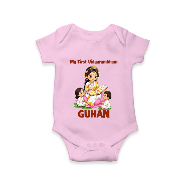  My First Vidyarambham Blessings Romper - BABY PINK - New Born (Chest 14")
