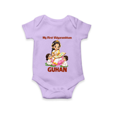  My First Vidyarambham Blessings Romper - LILAC - New Born (Chest 14")