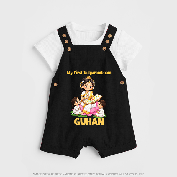  My First Vidyarambham Blessings Dungaree - BLACK - 0 - 5 Months Old (Chest 18")