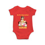  My First Vidyarambham Blessings Romper - RED - New Born (Chest 14")