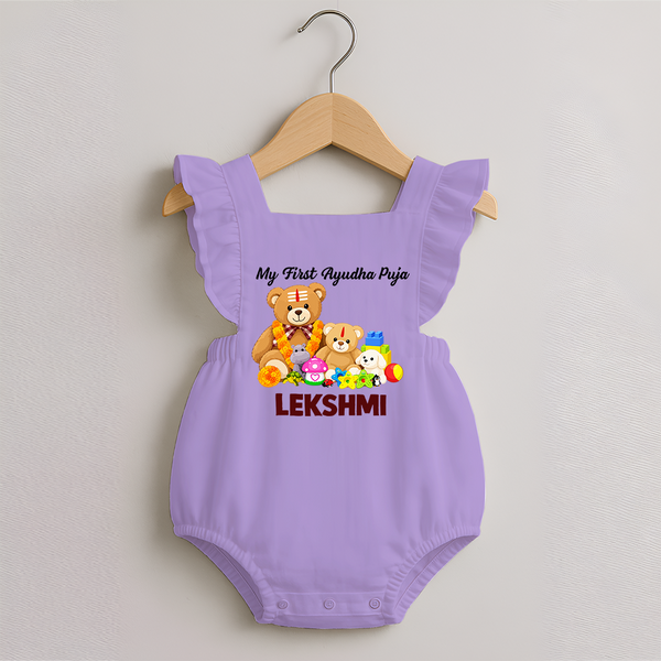  My First Ayudha Puja Teddy Joy Romper Frock - LILAC - 0 - 3 Months Old (Chest 19")