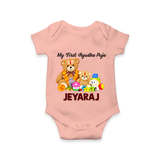 My First Ayudha Puja Teddy Joy Romper - PEACH - New Born (Chest 14")